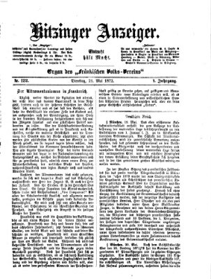 Kitzinger Anzeiger Dienstag 21. Mai 1872