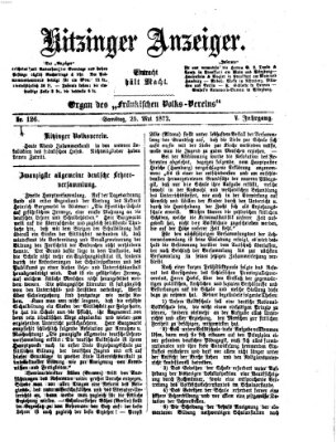 Kitzinger Anzeiger Samstag 25. Mai 1872