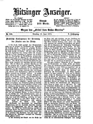 Kitzinger Anzeiger Dienstag 18. Juni 1872