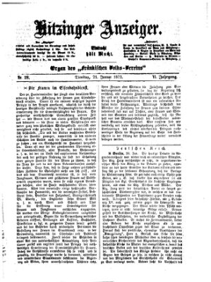 Kitzinger Anzeiger Dienstag 21. Januar 1873