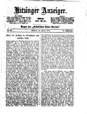 Kitzinger Anzeiger Mittwoch 29. Januar 1873