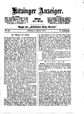 Kitzinger Anzeiger Samstag 8. Februar 1873