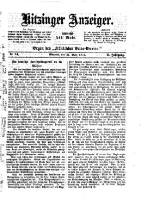 Kitzinger Anzeiger Mittwoch 26. März 1873