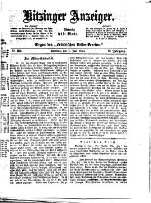 Kitzinger Anzeiger Samstag 7. Juni 1873