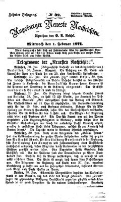 Augsburger neueste Nachrichten Mittwoch 1. Februar 1871