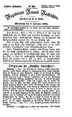 Augsburger neueste Nachrichten Mittwoch 8. Februar 1871