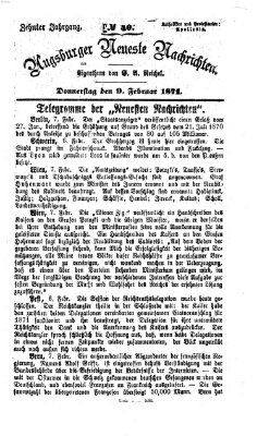 Augsburger neueste Nachrichten Donnerstag 9. Februar 1871