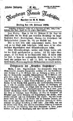 Augsburger neueste Nachrichten Freitag 10. Februar 1871