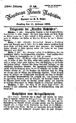 Augsburger neueste Nachrichten Samstag 11. Februar 1871