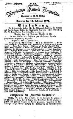 Augsburger neueste Nachrichten Sonntag 12. Februar 1871