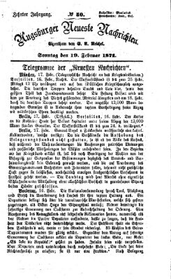 Augsburger neueste Nachrichten Sonntag 19. Februar 1871