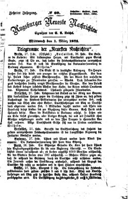 Augsburger neueste Nachrichten Mittwoch 1. März 1871