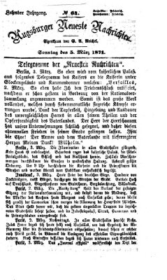 Augsburger neueste Nachrichten Sonntag 5. März 1871