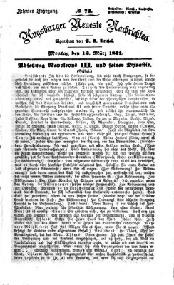 Augsburger neueste Nachrichten Montag 13. März 1871