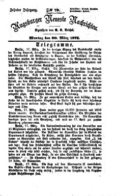 Augsburger neueste Nachrichten Montag 20. März 1871