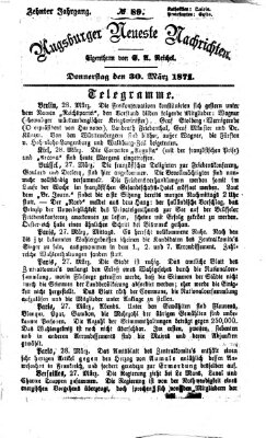 Augsburger neueste Nachrichten Donnerstag 30. März 1871