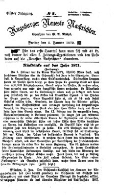 Augsburger neueste Nachrichten Freitag 5. Januar 1872