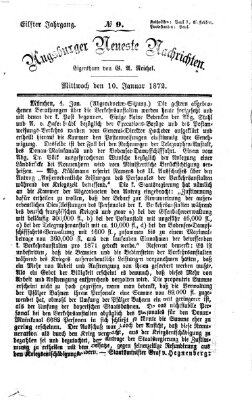 Augsburger neueste Nachrichten Mittwoch 10. Januar 1872