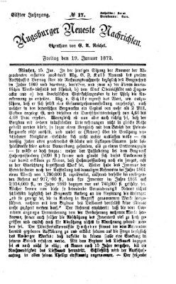 Augsburger neueste Nachrichten Freitag 19. Januar 1872