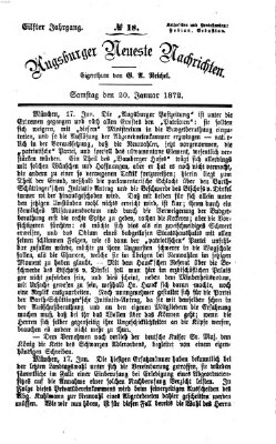 Augsburger neueste Nachrichten Samstag 20. Januar 1872