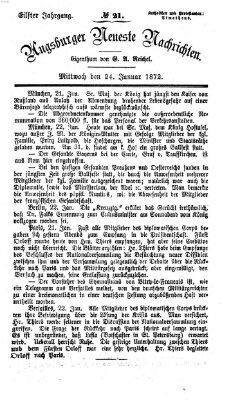 Augsburger neueste Nachrichten Mittwoch 24. Januar 1872