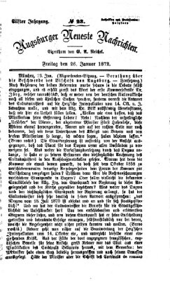 Augsburger neueste Nachrichten Freitag 26. Januar 1872