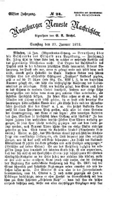 Augsburger neueste Nachrichten Samstag 27. Januar 1872