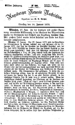 Augsburger neueste Nachrichten Dienstag 30. Januar 1872