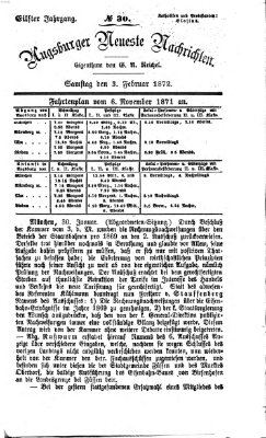 Augsburger neueste Nachrichten Samstag 3. Februar 1872