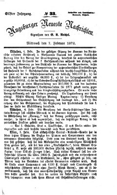 Augsburger neueste Nachrichten Mittwoch 7. Februar 1872