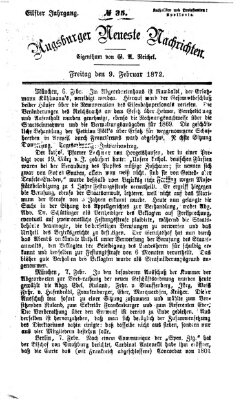 Augsburger neueste Nachrichten Freitag 9. Februar 1872