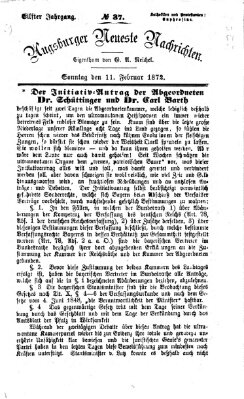 Augsburger neueste Nachrichten Sonntag 11. Februar 1872