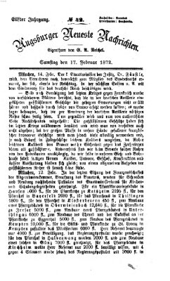 Augsburger neueste Nachrichten Samstag 17. Februar 1872