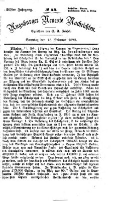 Augsburger neueste Nachrichten Sonntag 18. Februar 1872