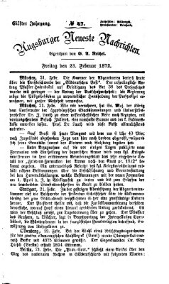 Augsburger neueste Nachrichten Freitag 23. Februar 1872