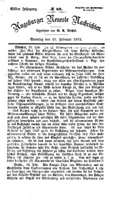 Augsburger neueste Nachrichten Sonntag 25. Februar 1872