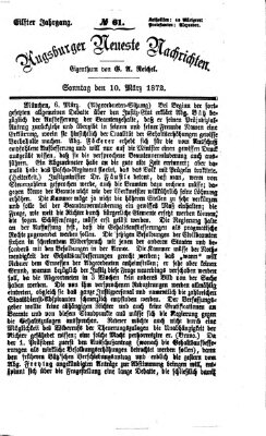 Augsburger neueste Nachrichten Sonntag 10. März 1872