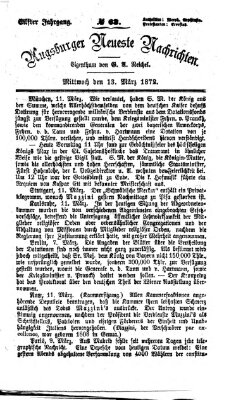 Augsburger neueste Nachrichten Mittwoch 13. März 1872