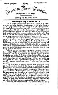 Augsburger neueste Nachrichten Sonntag 17. März 1872