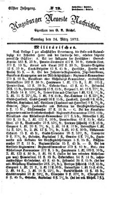 Augsburger neueste Nachrichten Sonntag 24. März 1872