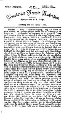 Augsburger neueste Nachrichten Dienstag 26. März 1872