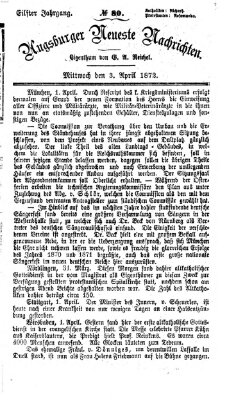 Augsburger neueste Nachrichten Mittwoch 3. April 1872