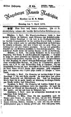 Augsburger neueste Nachrichten Sonntag 7. April 1872