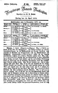 Augsburger neueste Nachrichten Freitag 12. April 1872