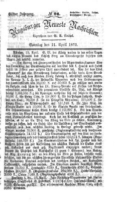 Augsburger neueste Nachrichten Sonntag 21. April 1872