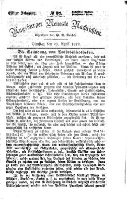 Augsburger neueste Nachrichten Dienstag 23. April 1872