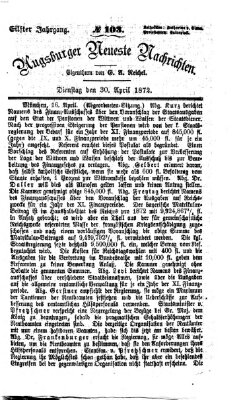 Augsburger neueste Nachrichten Dienstag 30. April 1872