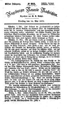 Augsburger neueste Nachrichten Dienstag 14. Mai 1872