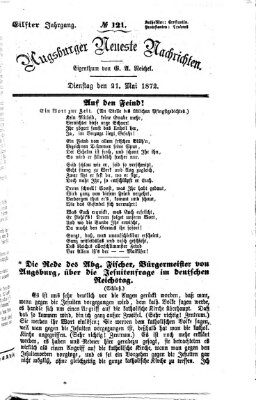 Augsburger neueste Nachrichten Dienstag 21. Mai 1872