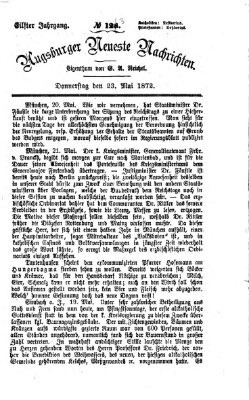 Augsburger neueste Nachrichten Donnerstag 23. Mai 1872